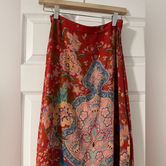 Spell & The Gypsy Lotus Maxi Split Skirt Ruby Size Medium - Picture 6 of 7